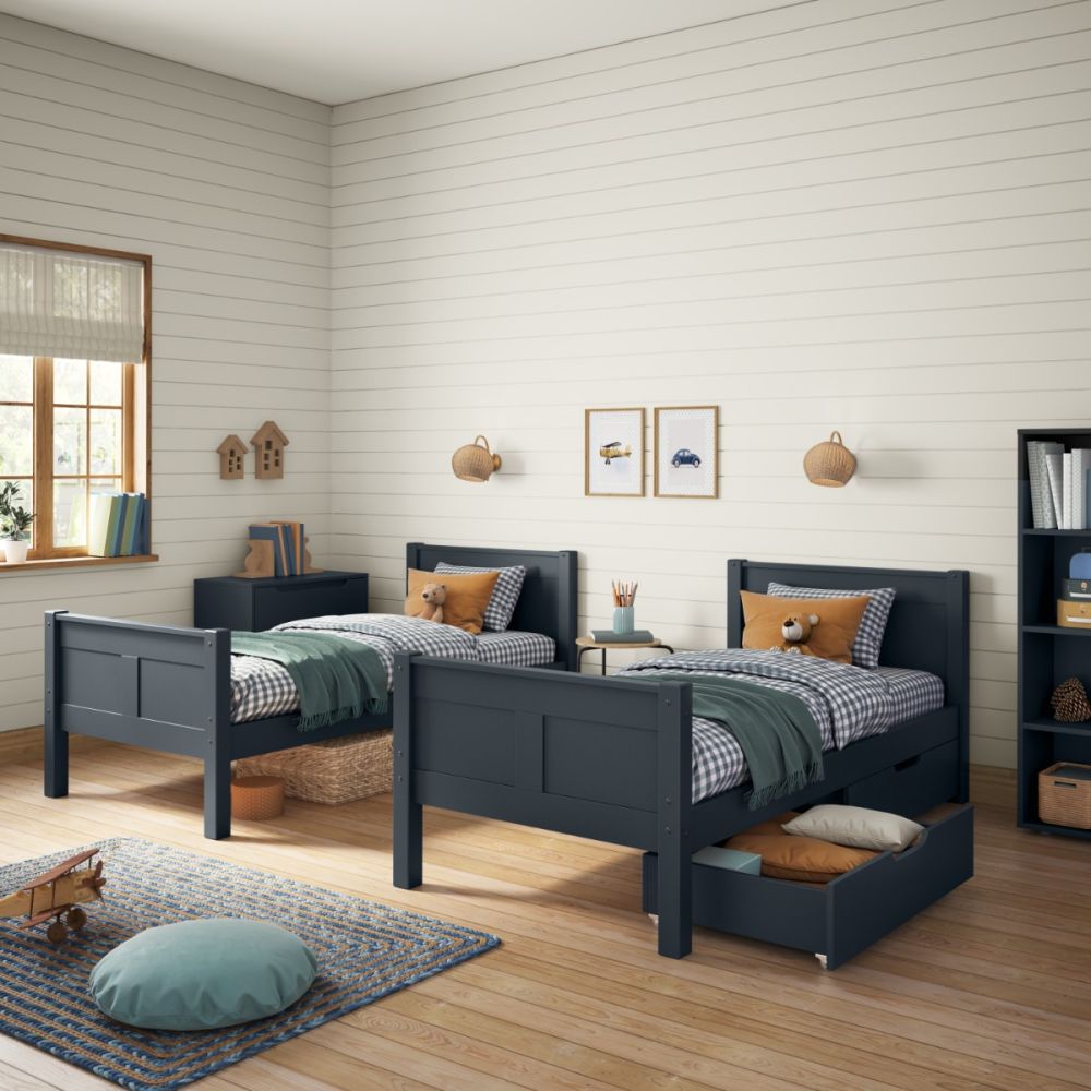 Arven Detachable Bunk Bed with Storage Drawers in Blue