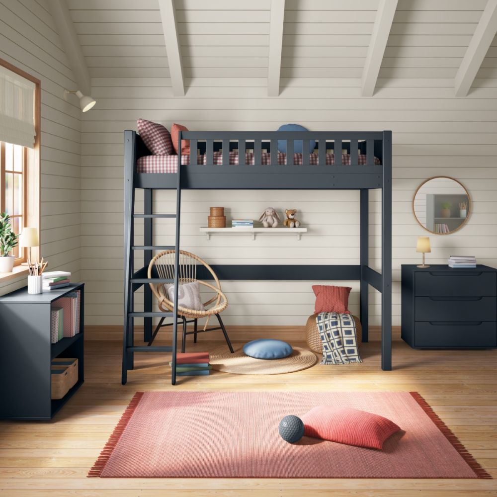 Arven High Sleeper Bed in Blue