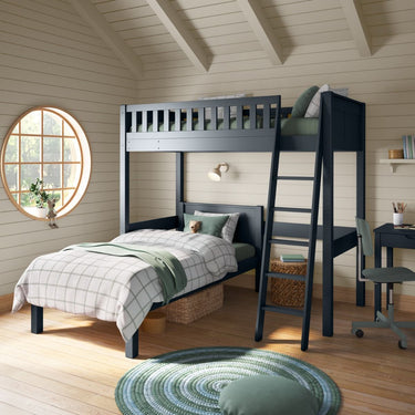 Arven High Sleeper Bed with Single Bed in Blue
