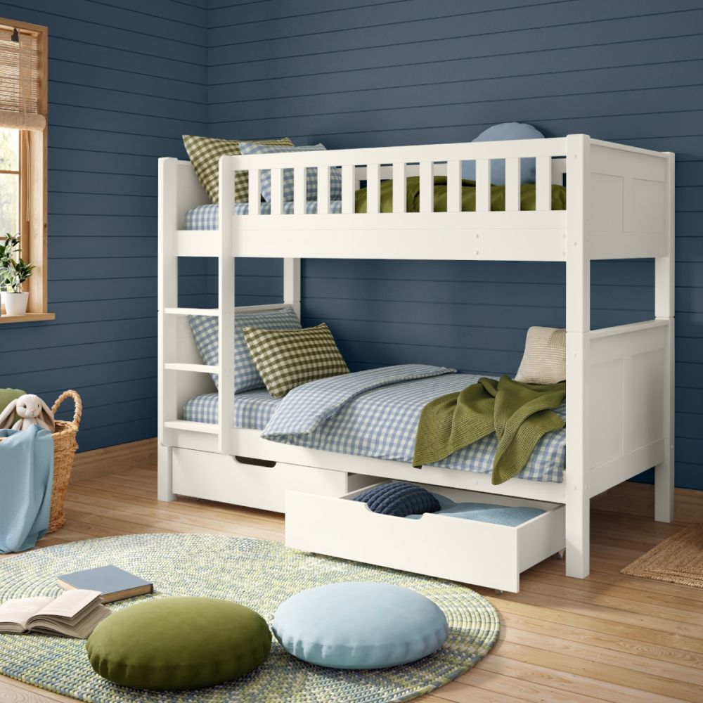 Arven Detachable Bunk Bed with Storage Drawers in White