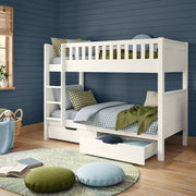 Arven Detachable Bunk Bed with Storage Drawers in White
