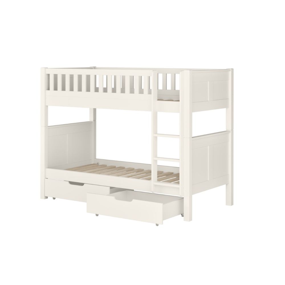Arven Detachable Bunk Bed with Storage Drawers in White