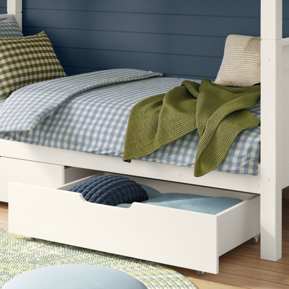 Arven Detachable Bunk Bed with Storage Drawers in White