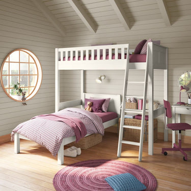 Arven High Sleeper with Single Bed in White