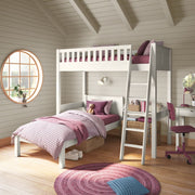 Arven High Sleeper with Single Bed in White