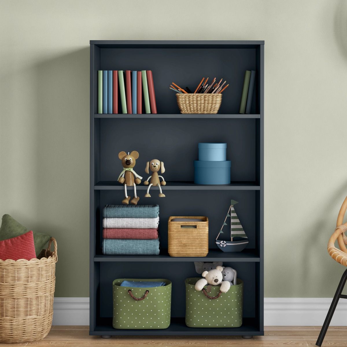 Children's Tall Bookcase in Blue