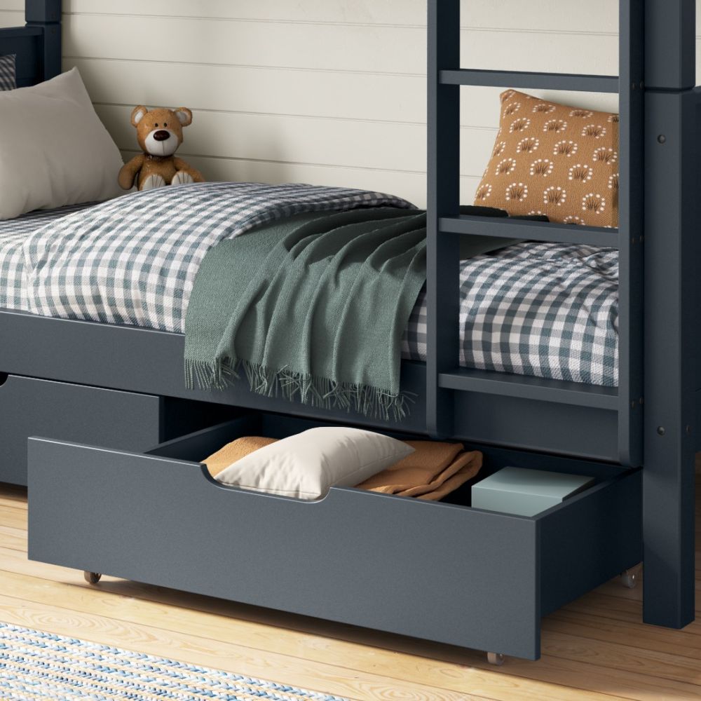 Arven Detachable Bunk Bed with Storage Drawers in Blue