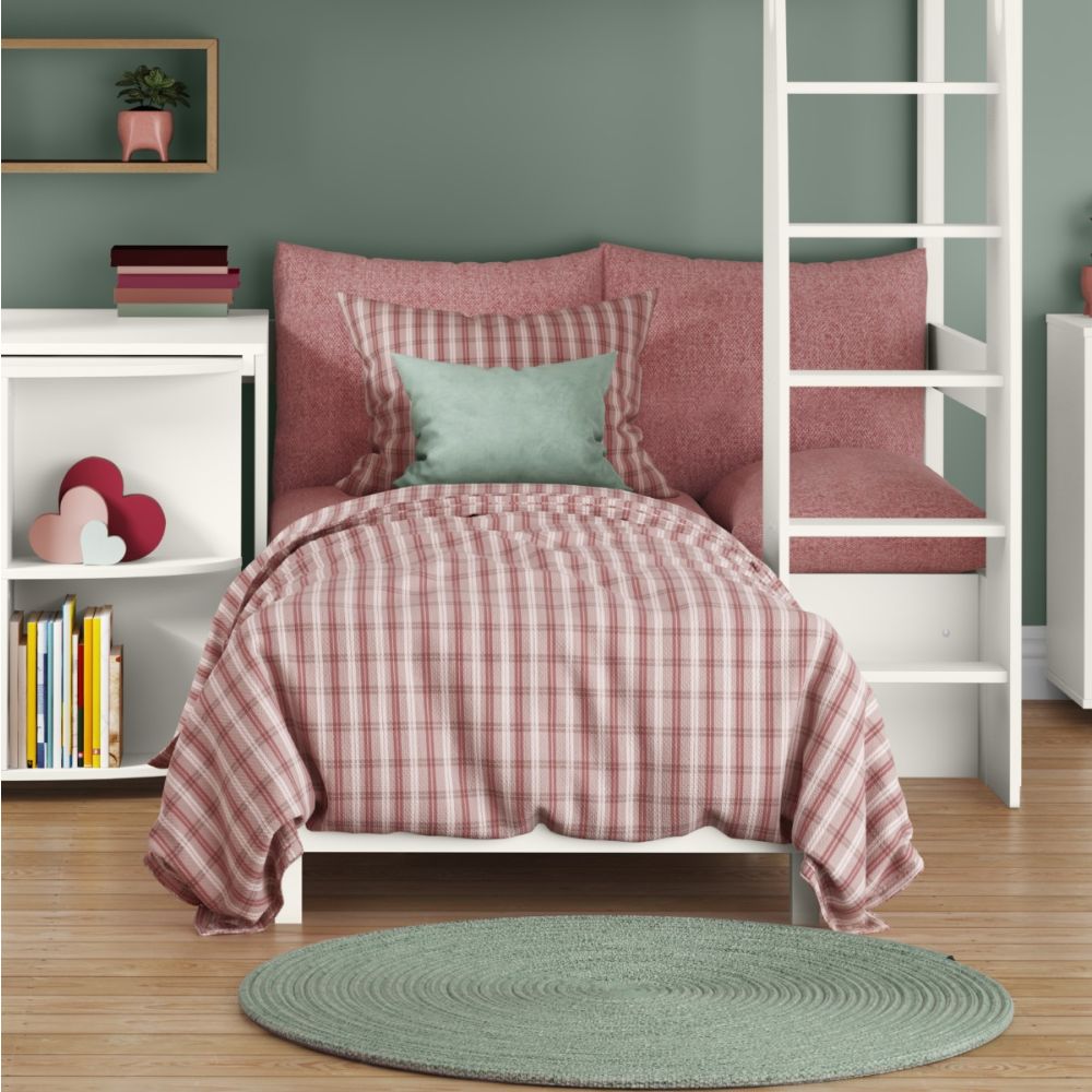 Uno S High Sleeper Bed with Pink Blossom Sofa Bed, Fixed and Pull-Out Desk