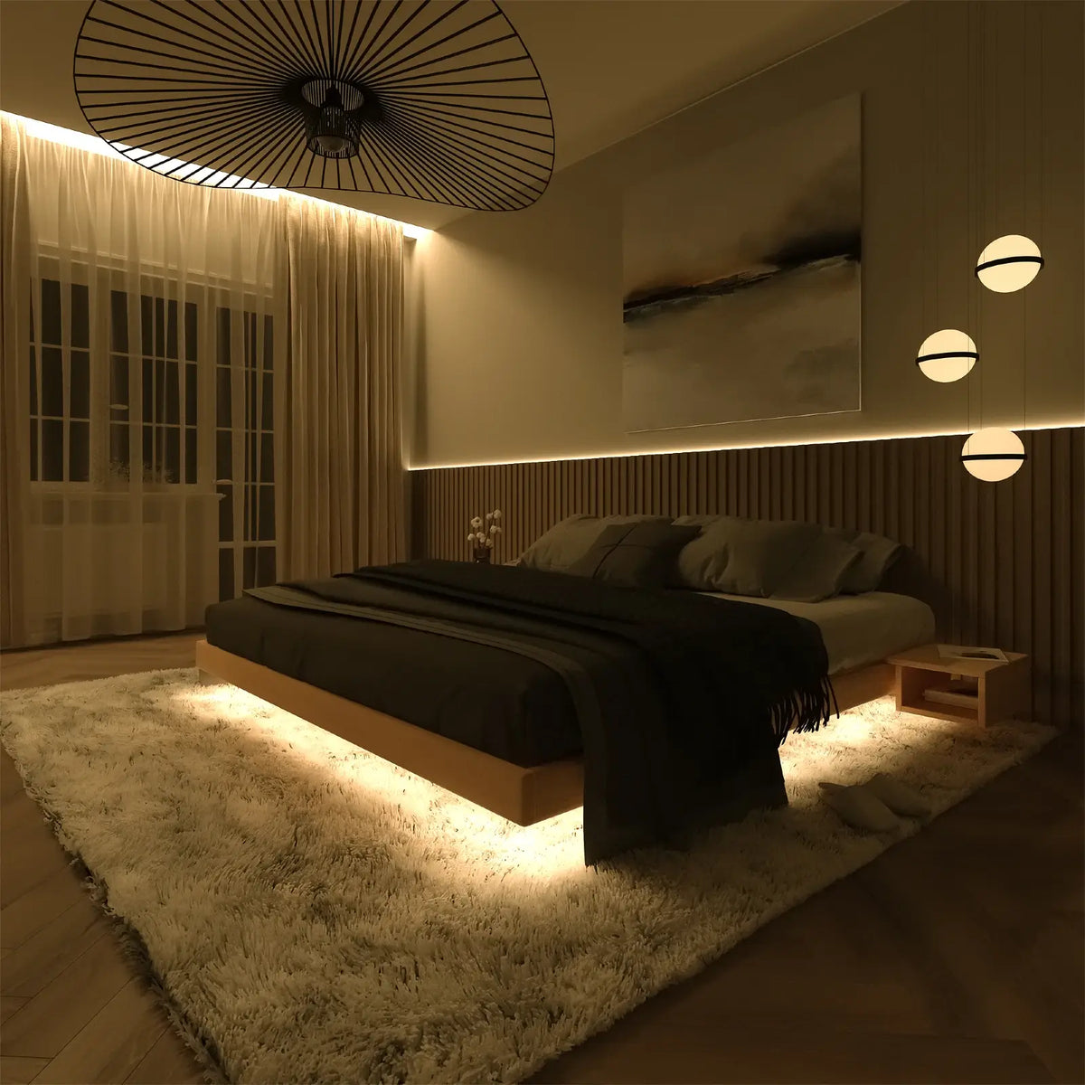 WoodMan CARRE Solid Beech Wood Bed in Natural Raw Wood - Various Sizes